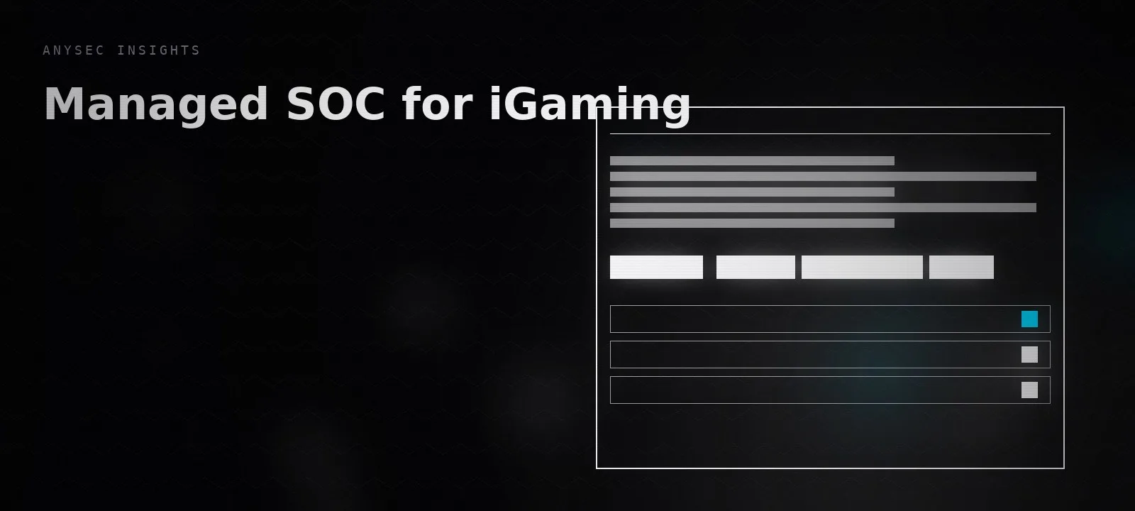 Managed SOC for iGaming