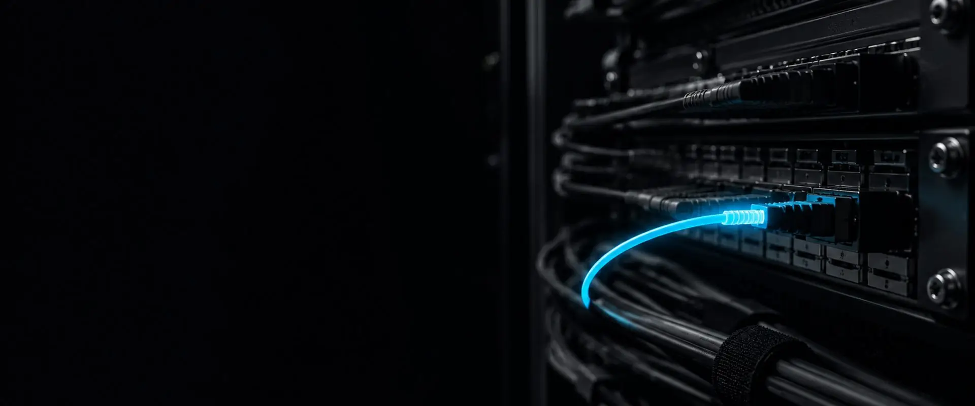 Network core with patch panels routing mitigated traffic